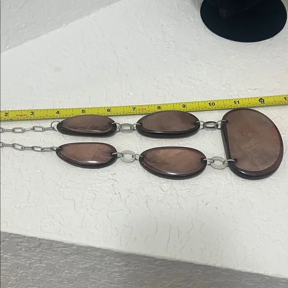 Style & Co. Brown Resin Statement Necklace with Silver Accents - Picture 4 of 5